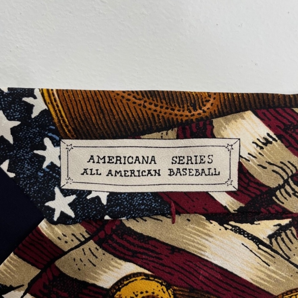 Tango by Max Raab Baseball Tango Tie All America Series Silk‎ USA Made 3.75"x56" - Picture 5 of 7